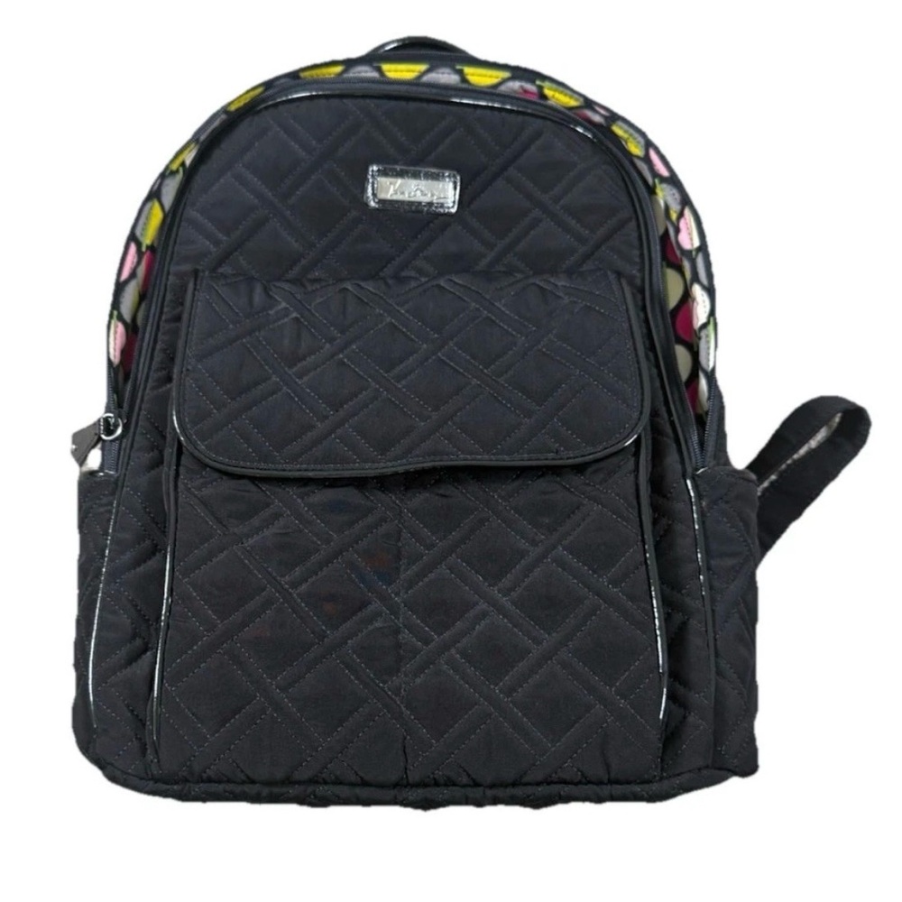 Vera Bradley Elegant black quilted design. Spacious main compartment.
